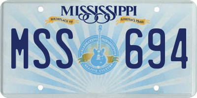 MS license plate MSS694