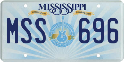 MS license plate MSS696