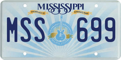 MS license plate MSS699