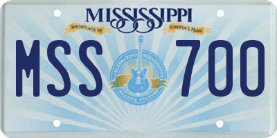 MS license plate MSS700
