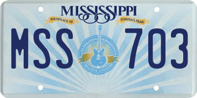MS license plate MSS703