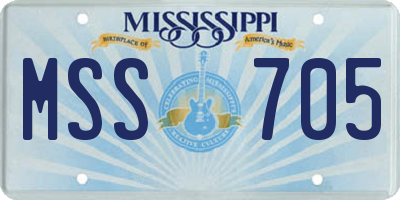 MS license plate MSS705