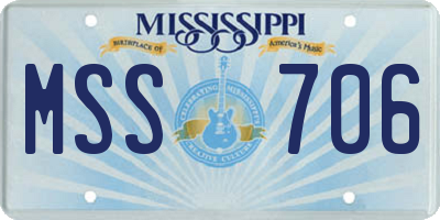 MS license plate MSS706