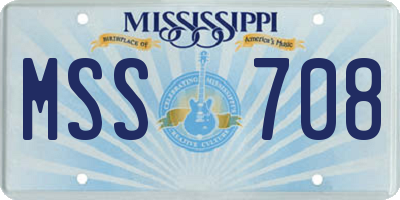 MS license plate MSS708