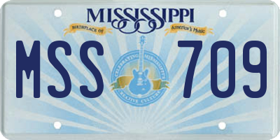 MS license plate MSS709