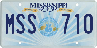 MS license plate MSS710