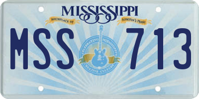 MS license plate MSS713