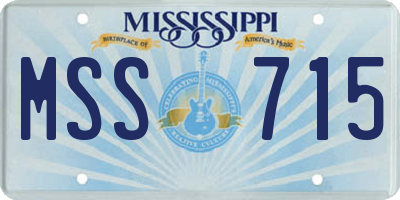 MS license plate MSS715