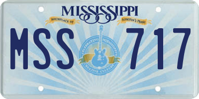 MS license plate MSS717