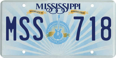 MS license plate MSS718