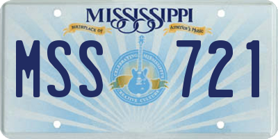 MS license plate MSS721