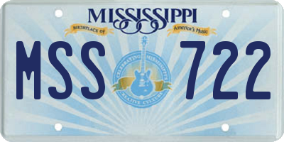 MS license plate MSS722