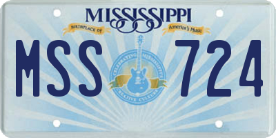 MS license plate MSS724