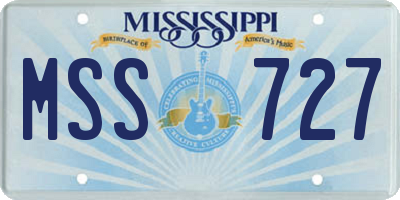 MS license plate MSS727