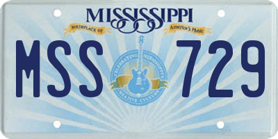 MS license plate MSS729