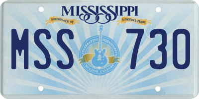 MS license plate MSS730