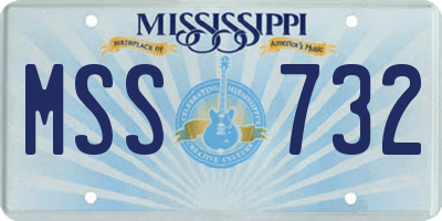MS license plate MSS732
