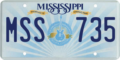 MS license plate MSS735