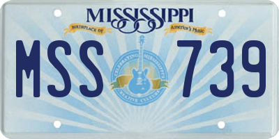 MS license plate MSS739