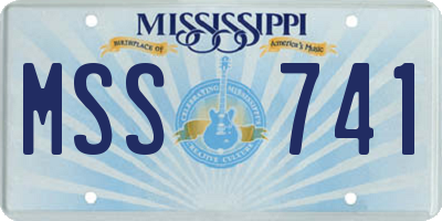 MS license plate MSS741