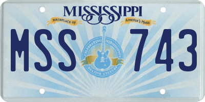 MS license plate MSS743