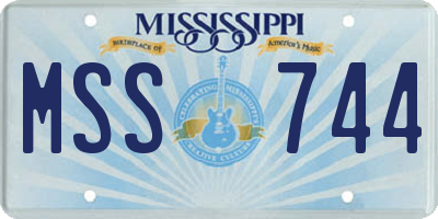 MS license plate MSS744