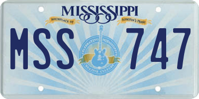 MS license plate MSS747