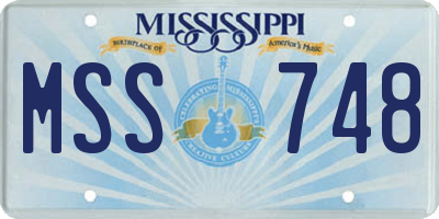 MS license plate MSS748