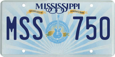 MS license plate MSS750
