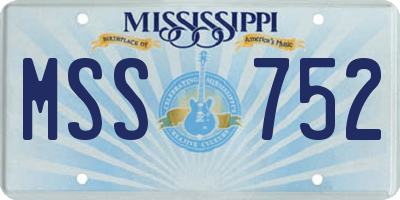 MS license plate MSS752