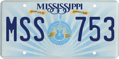 MS license plate MSS753