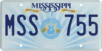 MS license plate MSS755