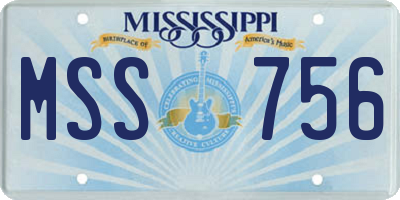 MS license plate MSS756