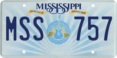 MS license plate MSS757