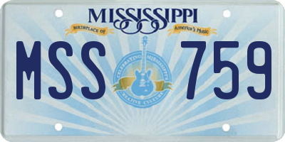 MS license plate MSS759