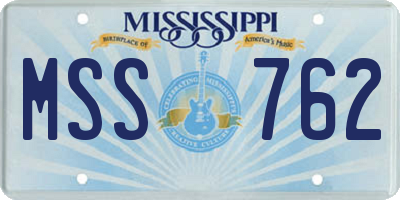 MS license plate MSS762