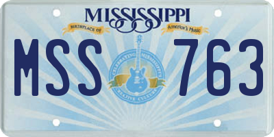 MS license plate MSS763