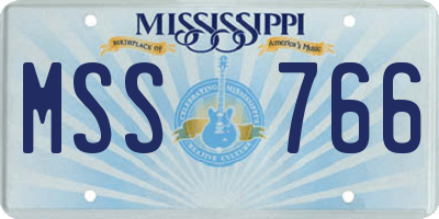 MS license plate MSS766