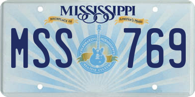 MS license plate MSS769