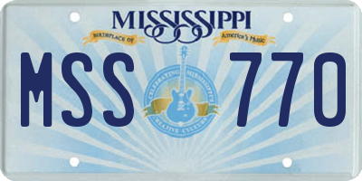 MS license plate MSS770