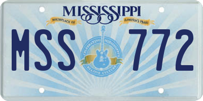 MS license plate MSS772