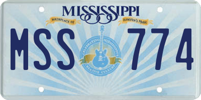 MS license plate MSS774