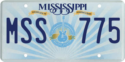 MS license plate MSS775