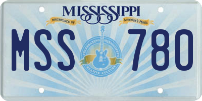 MS license plate MSS780