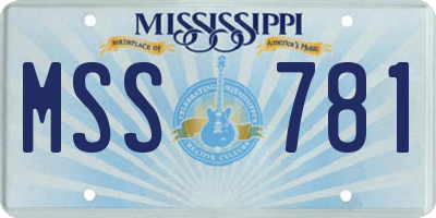 MS license plate MSS781