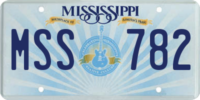 MS license plate MSS782