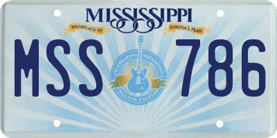 MS license plate MSS786