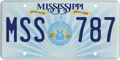 MS license plate MSS787