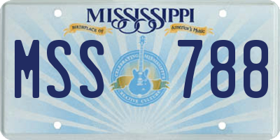 MS license plate MSS788