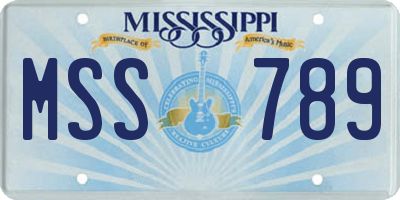 MS license plate MSS789